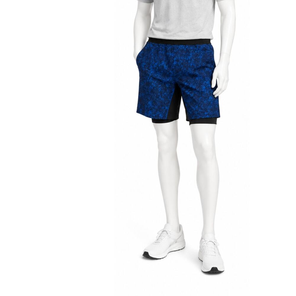 Lululemon assert Shorts Blue Camo Liner Athletic Men Size M running fitness